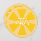 レモンスライスレモネードバースデーパーティ招待状 招待状 (正面/裏面)