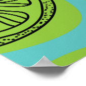 レモンスライスヴィンテージイラストレーション。 ポスター (角)