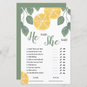 レモンスライス彼は彼女はブライダルゲームと言った (正面/裏面)