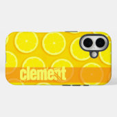 レモンスライス明るい黄色の名前iphone case Case-Mate iPhoneケース (裏面 (横))