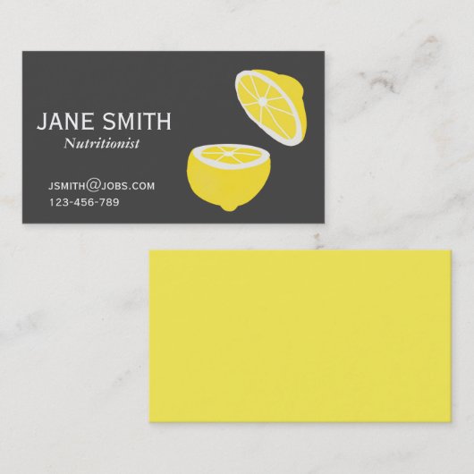 レモンスライス栄養士ウェルネスコーチ 名刺 (正面/裏面)