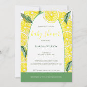 レモンスライス水彩手絵を描形 招待状 (正面)