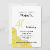 レモンスライス水彩手絵を描形 招待状 (正面)