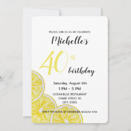 レモンスライス水彩手絵を描形 招待状
