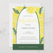 レモンスライス水彩手絵を描形 招待状 (正面)