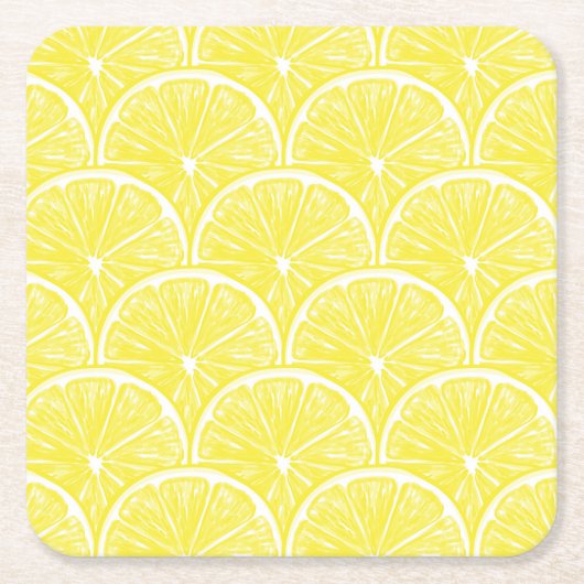レモンスライス スクエアペーパーコースター (正面)