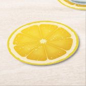 レモンスライス  ラウンドペーパーコースター (アングル)