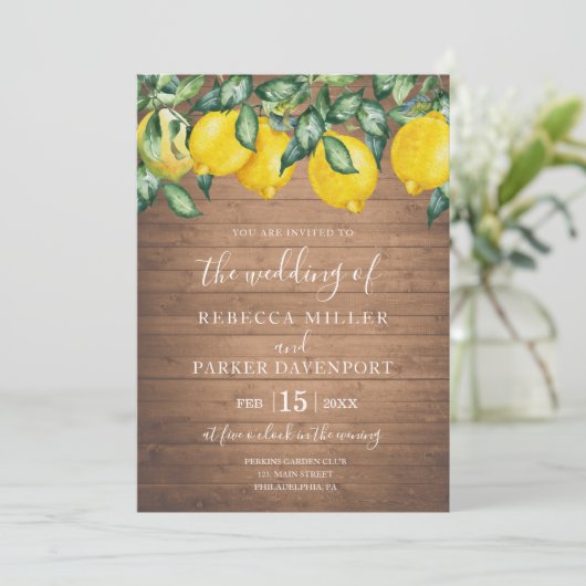 レモンズアンドウッド結婚式招待状 招待状 (スタンド正面)