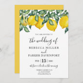 レモンズアンドグリーンリー結婚式招待状 招待状 (正面/裏面)