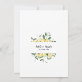 レモンズイエローサマーフルーツ庭園の結婚式 招待状 (裏面)