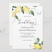 レモンズイエローサマーフルーツ庭園の結婚式 招待状 (正面/裏面)