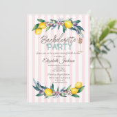 レモンズオリブズグラスピンクストライプバチェロレッテ 招待状 (スタンド正面)