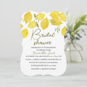 レモンズオリーブ枝イエロー素朴ブライダルシャワー 招待状 (スタンド正面)