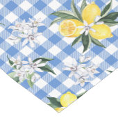 レモンズオンブルーギンガムサマーセンターピース ショートテーブルランナー (コーナー)