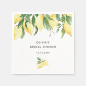 レモンズグリーナリーブライダルシャワーナプキンス スタンダードカクテルナプキン (正面)