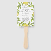 レモンズグリーンリーブロッサム結婚式 プログラム ハンドファン (正面)