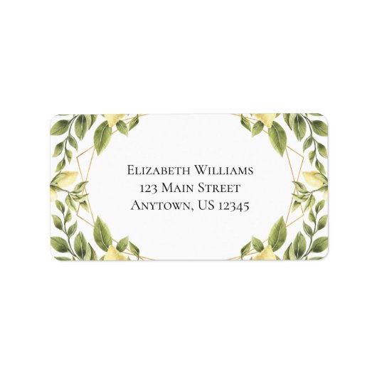 レモンズグリーンリー差出人住所 ラベル (正面)