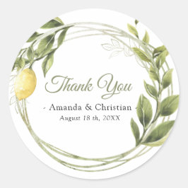 レモンズグリーンリー結婚リースの感謝 ラウンドシール