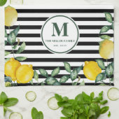 レモンズファミストライプのリーキッチンカスタム キッチンタオル (折り畳み)