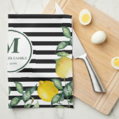 レモンズファミストライプのリーキッチンカスタム キッチンタオル (四つ折り)