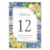 レモンズフローラ結婚グリーンリーのブライダルベビーシャワー テーブルナンバー (裏面)