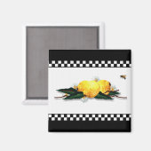 レモンズブラック&ホワイトギンガム マグネット (正面/裏面)