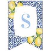 レモンズブルーイタリアンホワイトスウィート男の赤ちゃんシャワー バンティングフラッグ (第2の旗)