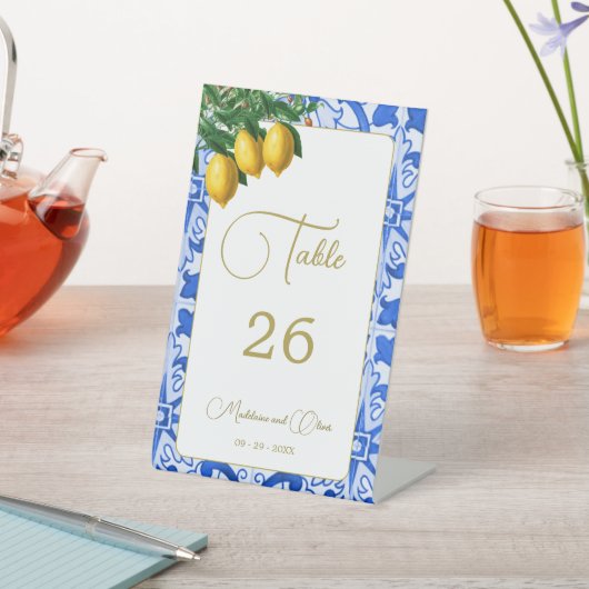 レモンズブルーエレガントタシンプルイル結婚ズ 台座サイン (インサイチュ)