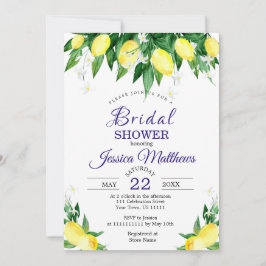 レモンズブロッサムグリーナリーウォーターブライダルシャワー 招待状