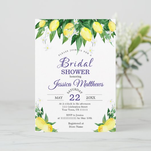 レモンズブロッサムグリーナリーウォーターブライダルシャワー 招待状 (スタンド正面)