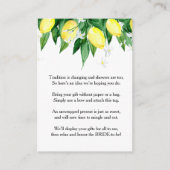 レモンズブロッサムグリーナリーギフトブライダルシャワー エンクロージャーカード (正面)