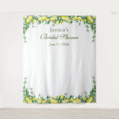 レモンズブロッサムブライダルシャワーフォトブース背景 タペストリー (正面)