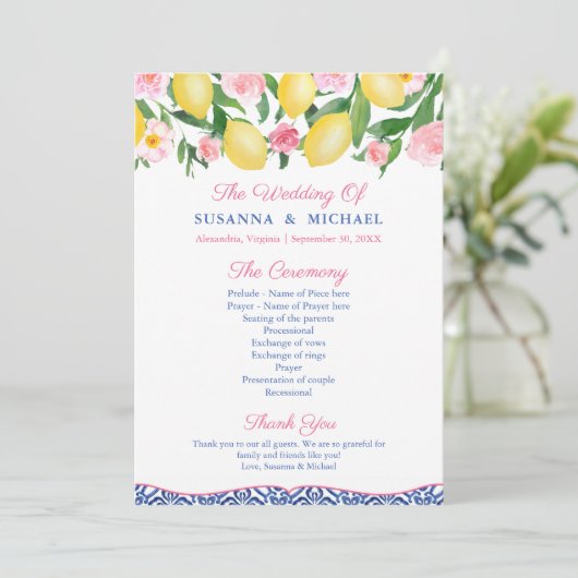 レモンズホットピンクアマルフィイタリアンブルータイル結婚ズ プログラム (スタンド正面)