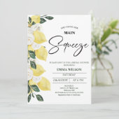 レモンズホワイトフローラメインスクイーズブライダルシャワー 招待状 (スタンド正面)