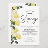 レモンズホワイトフローラメインスクイーズブライダルシャワー 招待状 (正面/裏面)