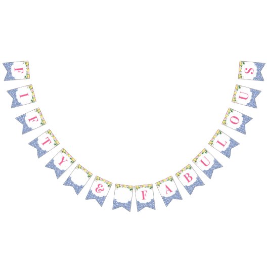 レモンズポジターノ50と素晴らしい50th誕生日パーティー バンティングフラッグ (全)