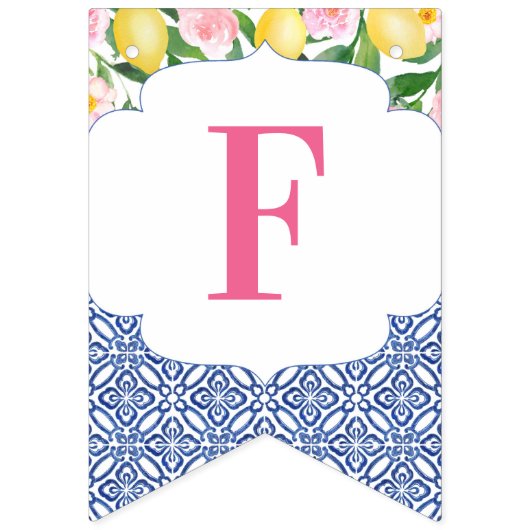 レモンズポジターノ50と素晴らしい50th誕生日パーティー バンティングフラッグ (第1の旗)