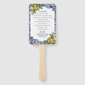 レモンズポルトガルタイル結婚式 プログラム ハンドファン (裏面)