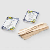 レモンズポルトガルタイル結婚式 プログラム ハンドファン (組立なし)