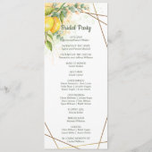 レモンズユーカリプトゥスイエローフラワーズ結婚式 プログラム (裏面)