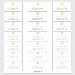 レモンズラベンダーチャコールゲストエンベロープアドレス シール