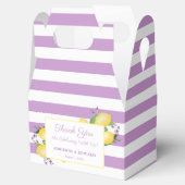 レモンズラベンダーパープルストライプウェディングシャワー フェイバーボックス (オープン)