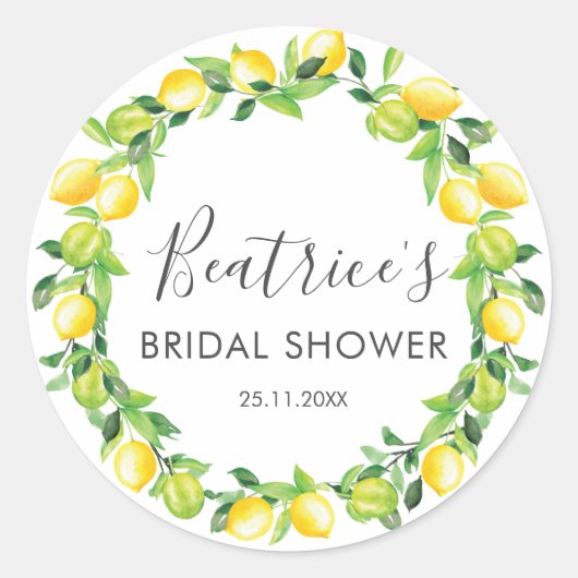 レモンズリースブライダルシャワーサンクスユキビター ラウンドシール (正面)