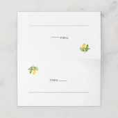 レモンズ結婚の折り座席表 プレイスカード (外部開封)