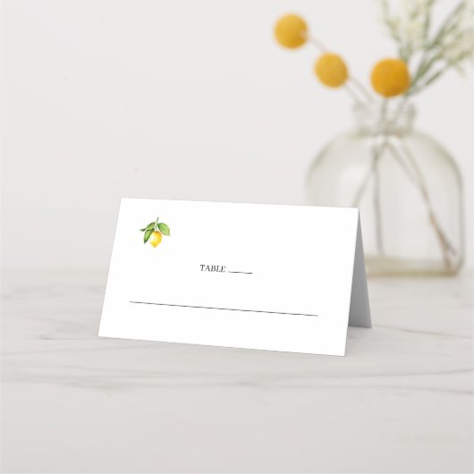 レモンズ結婚の折り座席表 プレイスカード (正面)