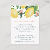 レモンズ赤ちゃん女の子が本を持ってくる赤ちゃんシャワー エンクロージャーカード (正面)