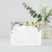 レモンズ·アンド·オリーブス·レシピ·カード 招待状 (スタンド正面)