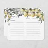 レモンズ·アンド·オリーブス·レシピ·カード 招待状 (正面/裏面)