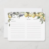 レモンズ·アンド·オリーブス·レシピ·カード 招待状 (正面)