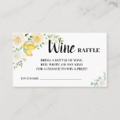 レモンズ&バラズワインラッフルチケットブライダルシャワー プレイスカード (正面)